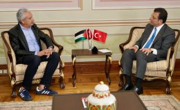Ramallah Belediye Başkanı’nı ağırlayan İmamoğlu: Filistin halkına yardıma hazırız